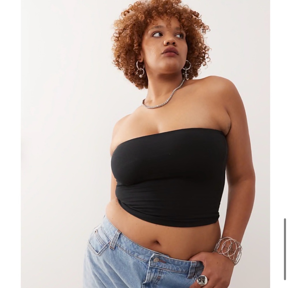 ASOS Curve Black Strapless Tube Top
